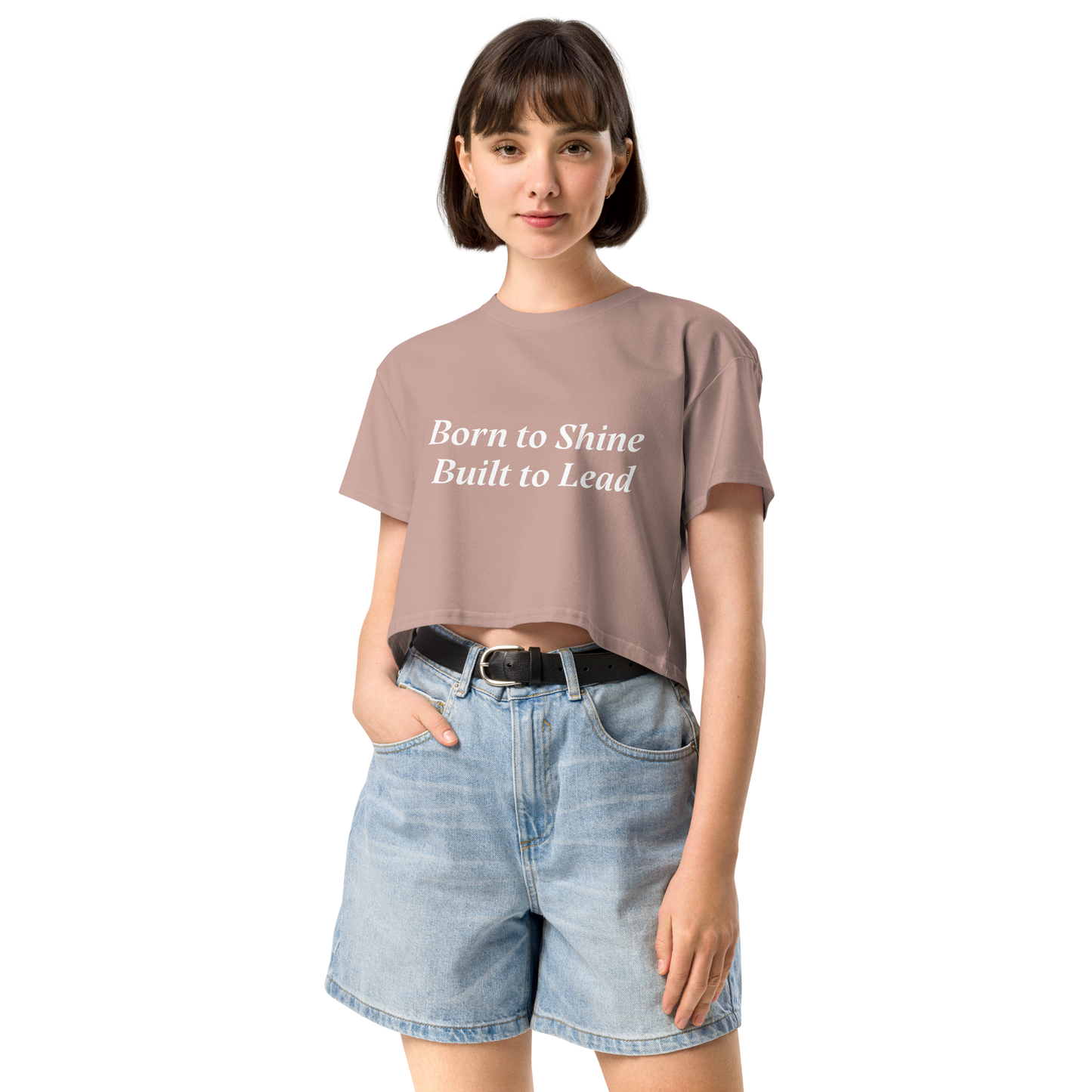 Leo: "Born to Shine, Built to Lead" crop top