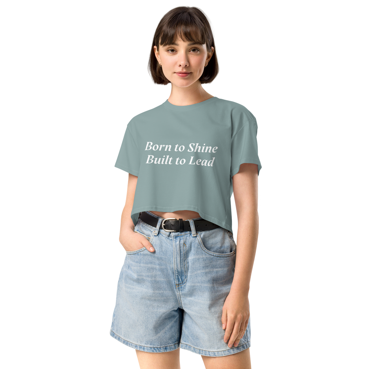 Leo: "Born to Shine, Built to Lead" crop top